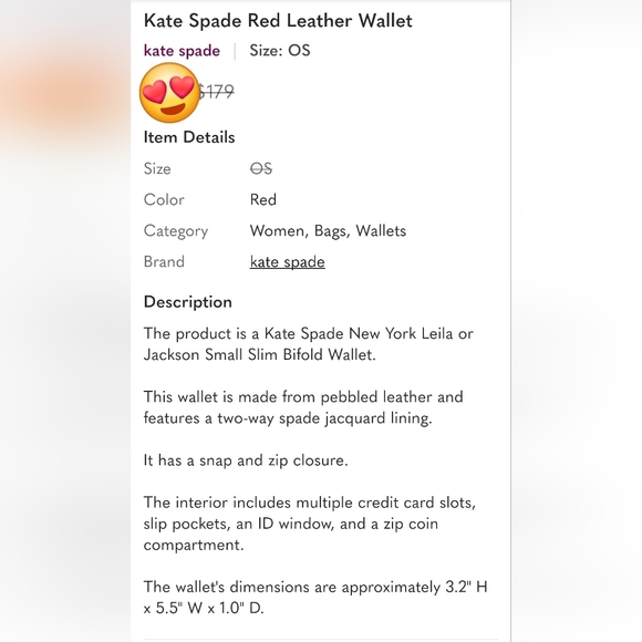 Kate Spade Red Leather Wallet - Picture 12 of 14